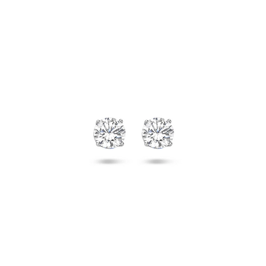 oorknoppen zirkonia zilver gerhodineerd