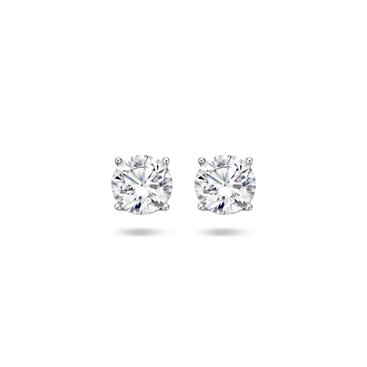 oorknoppen zirkonia zilver gerhodineerd