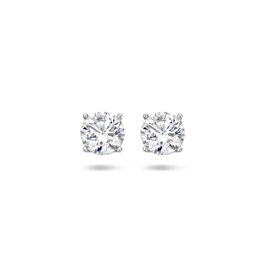 oorknoppen zirkonia zilver gerhodineerd