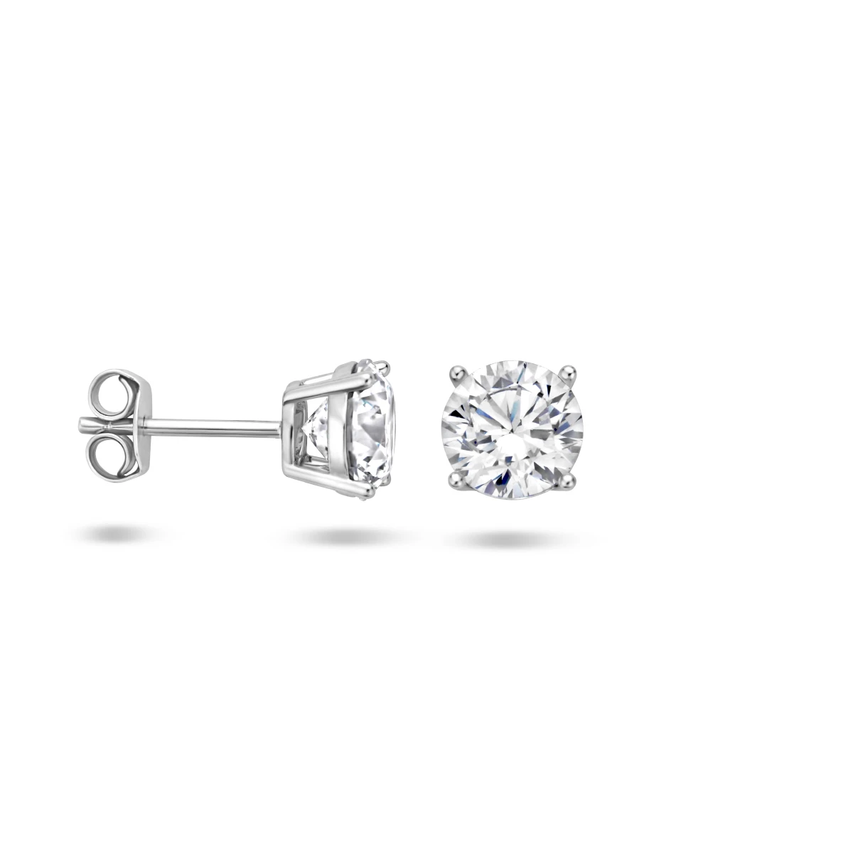 oorknoppen zirkonia zilver gerhodineerd