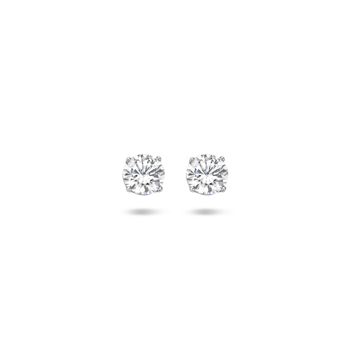 oorknoppen zirkonia zilver gerhodineerd