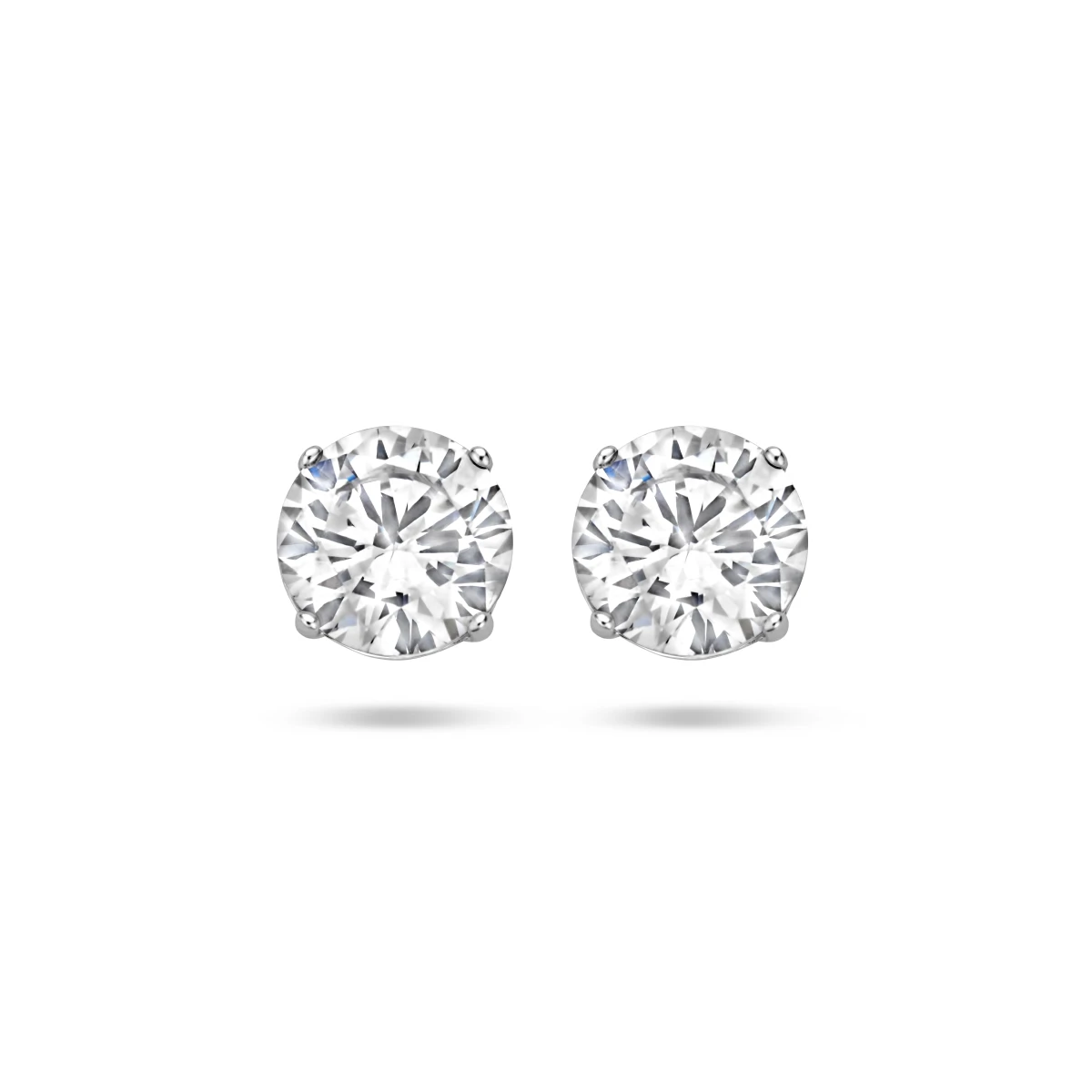 oorknoppen zirkonia zilver gerhodineerd