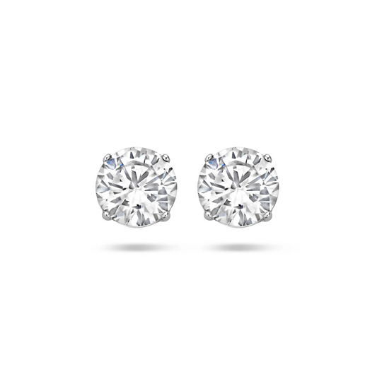 oorknoppen zirkonia zilver gerhodineerd