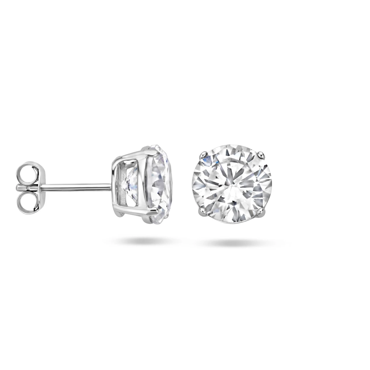 oorknoppen zirkonia zilver gerhodineerd
