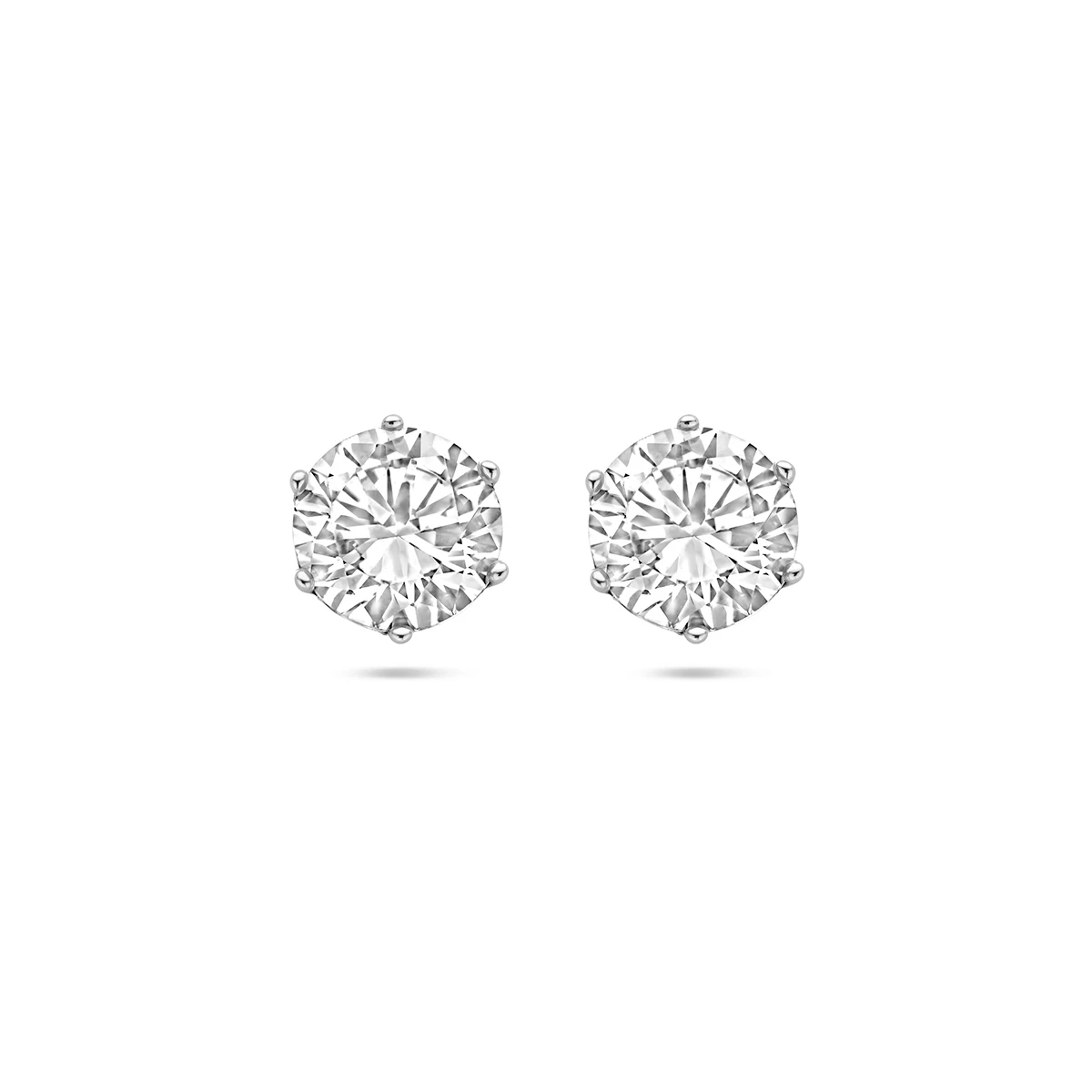 oorknoppen zirkonia zilver gerhodineerd