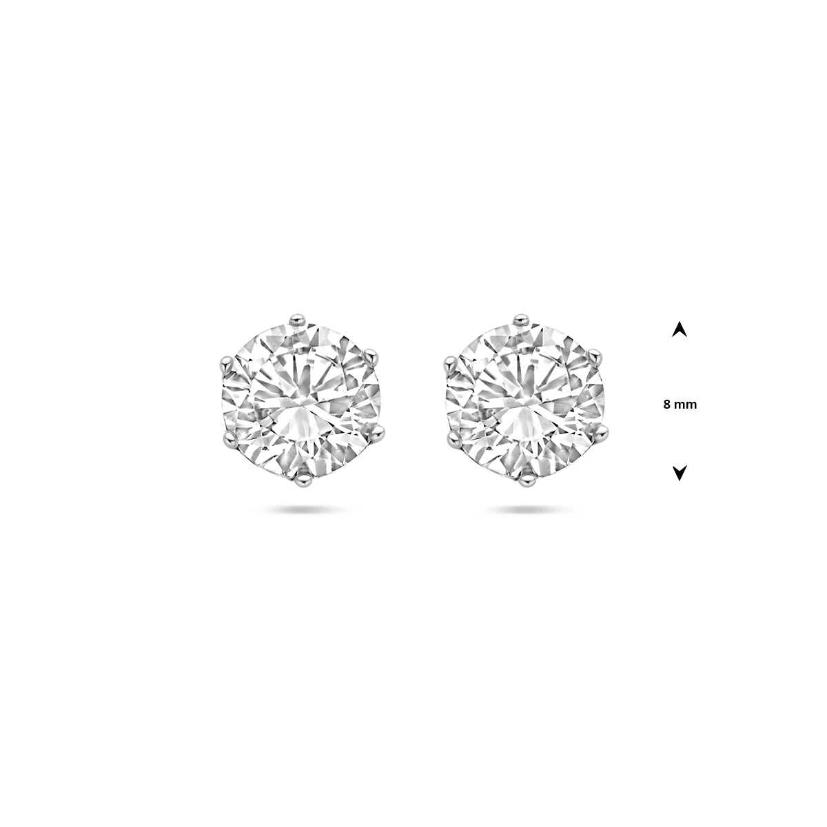 oorknoppen zirkonia zilver gerhodineerd