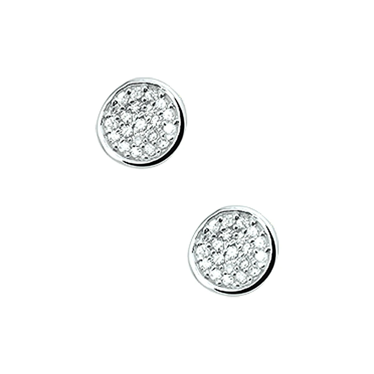 oorknoppen zirkonia zilver gerhodineerd