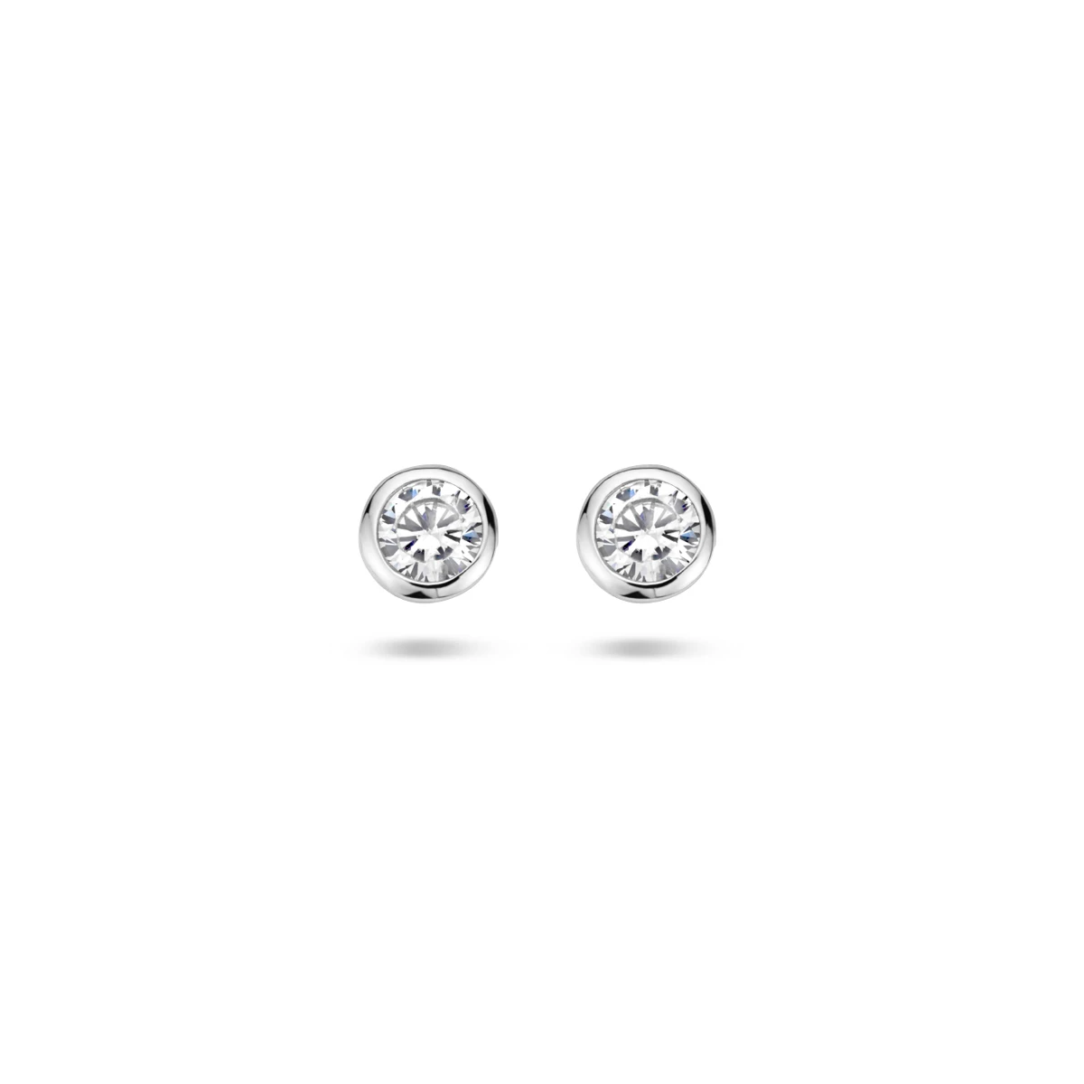 oorknoppen zirkonia zilver gerhodineerd