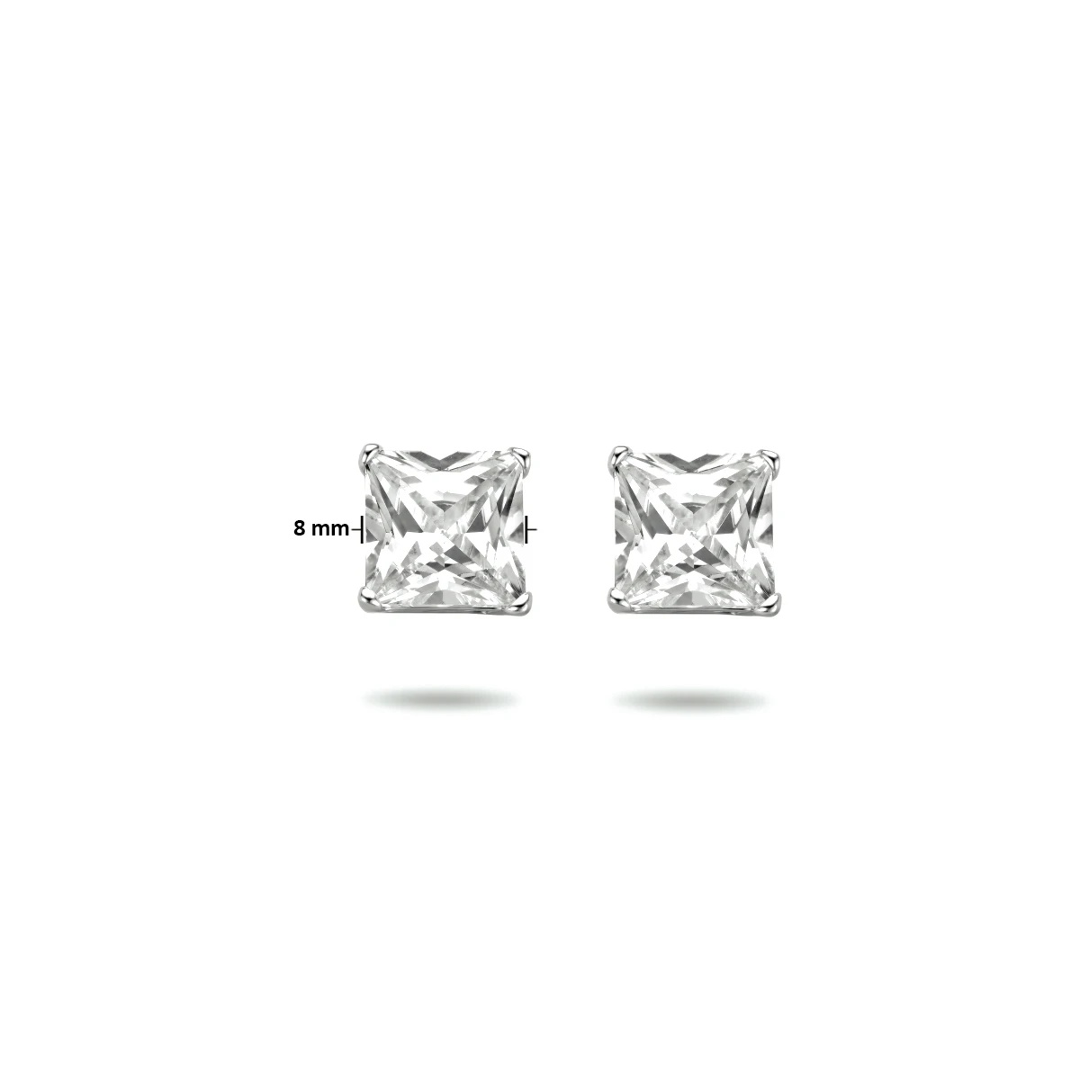oorknoppen zirkonia zilver wit