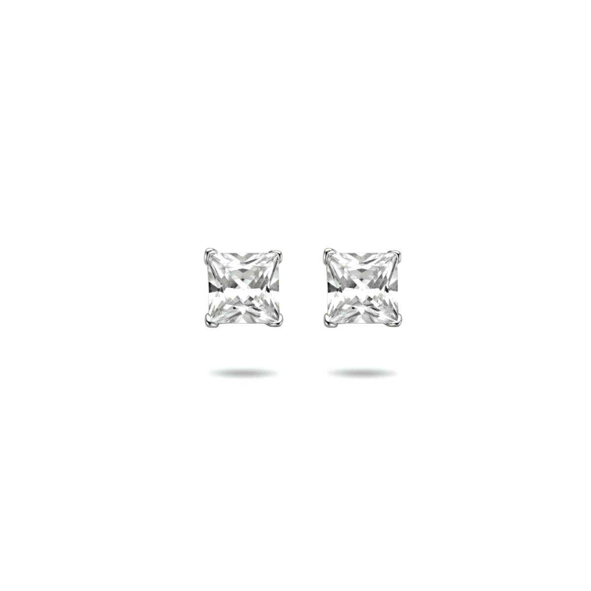 oorknoppen zirkonia zilver wit
