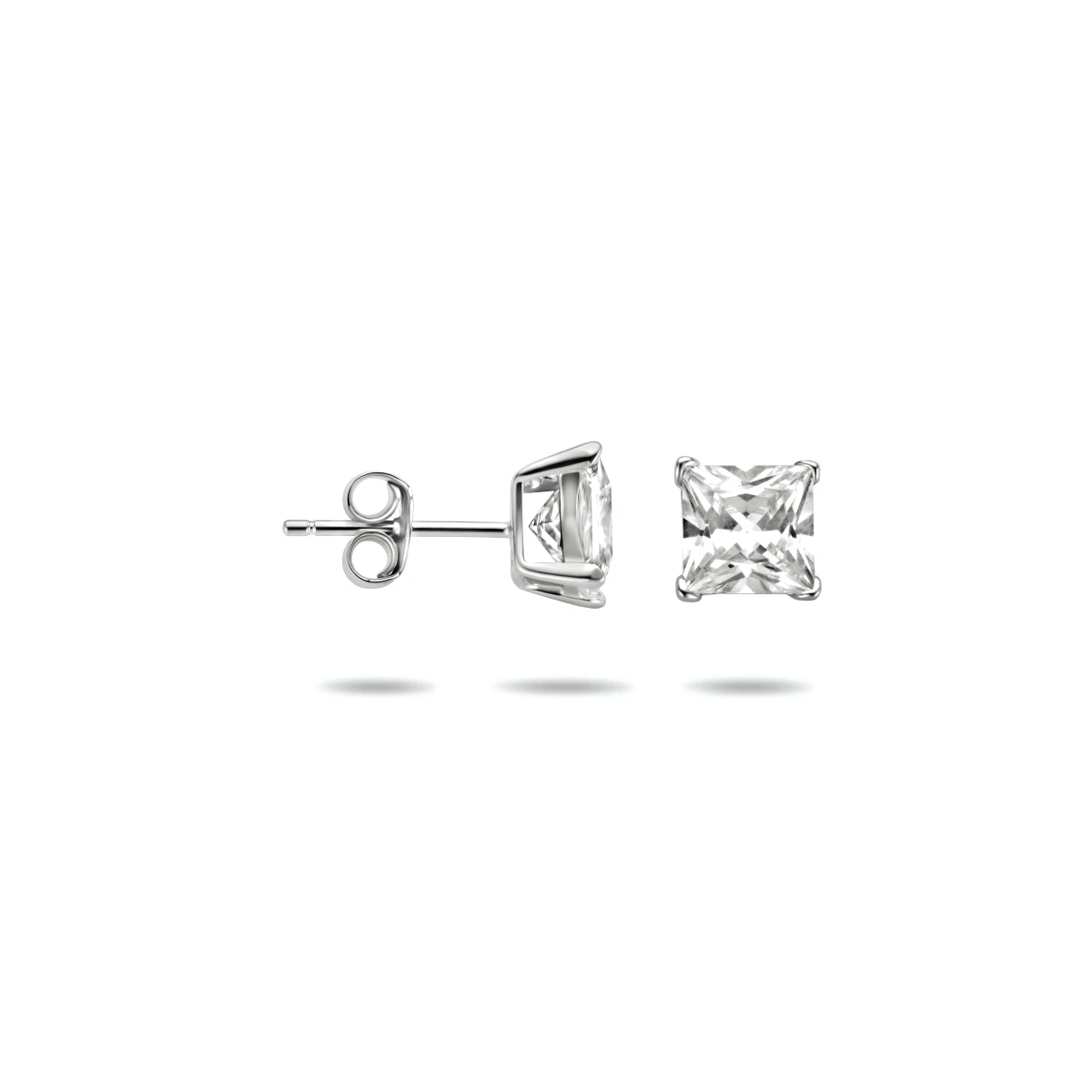 oorknoppen zirkonia zilver wit
