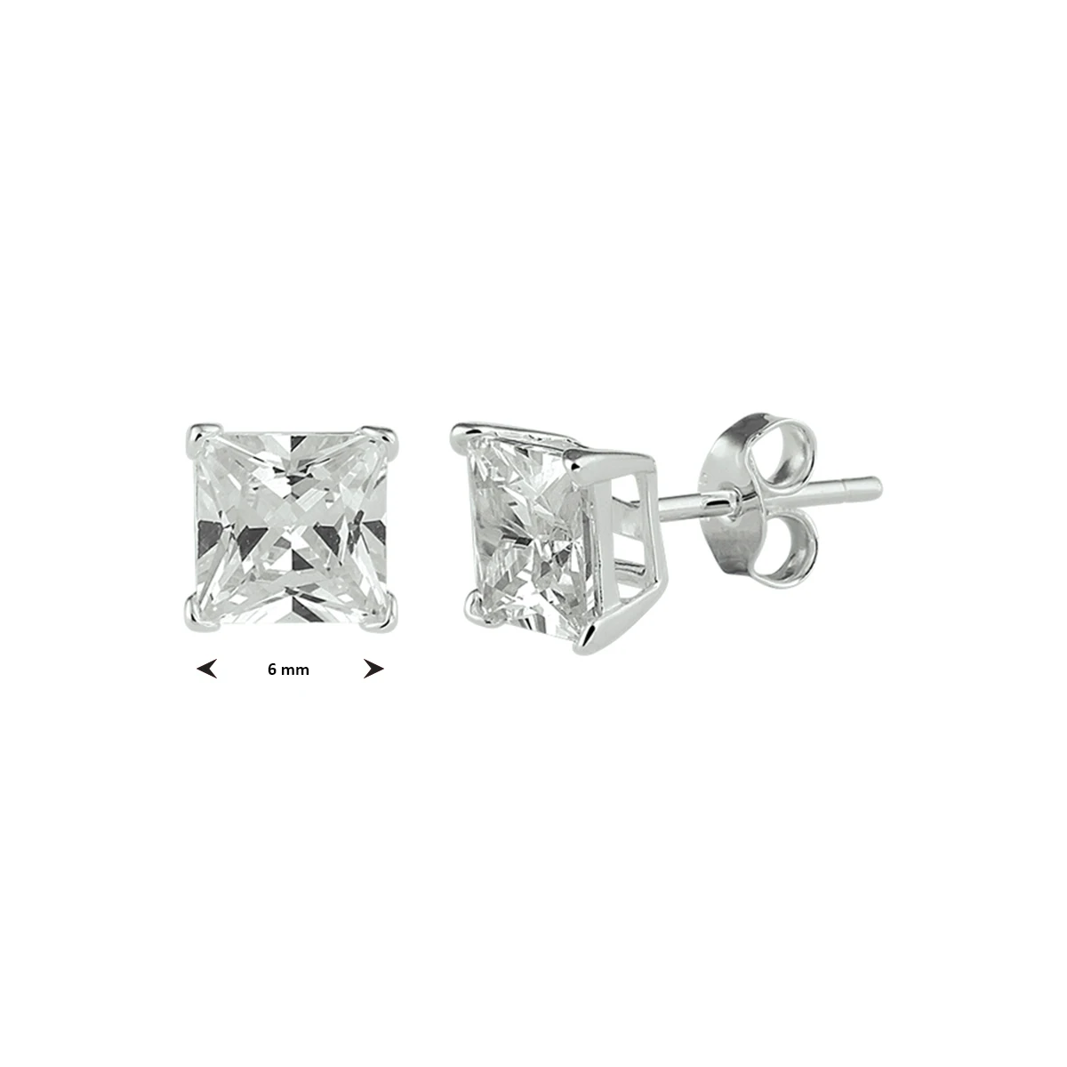 oorknoppen zirkonia zilver wit