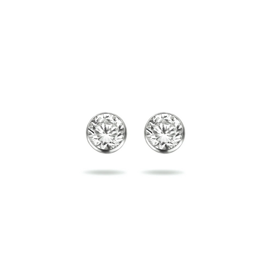 oorknoppen zirkonia zilver wit