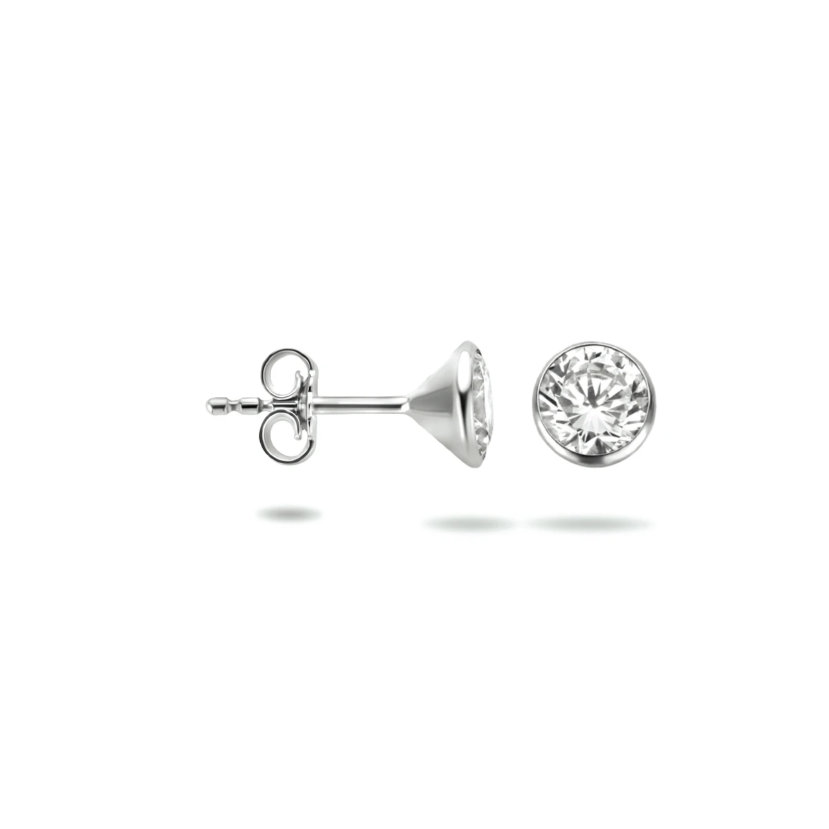 oorknoppen zirkonia zilver wit