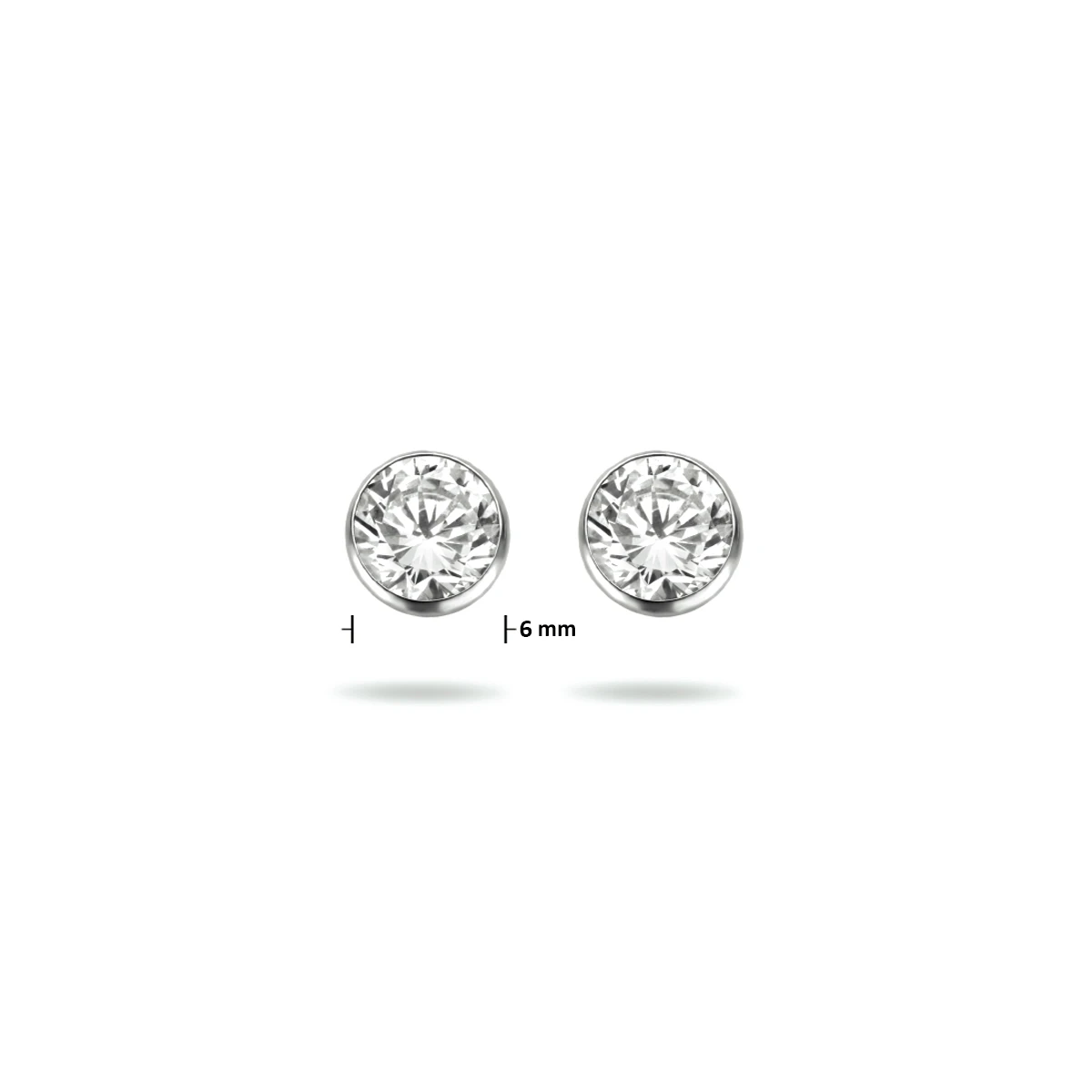 oorknoppen zirkonia zilver wit
