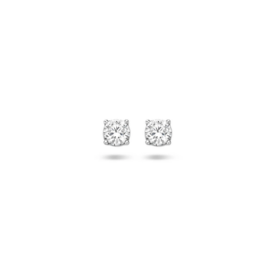 oorknoppen zirkonia zilver wit