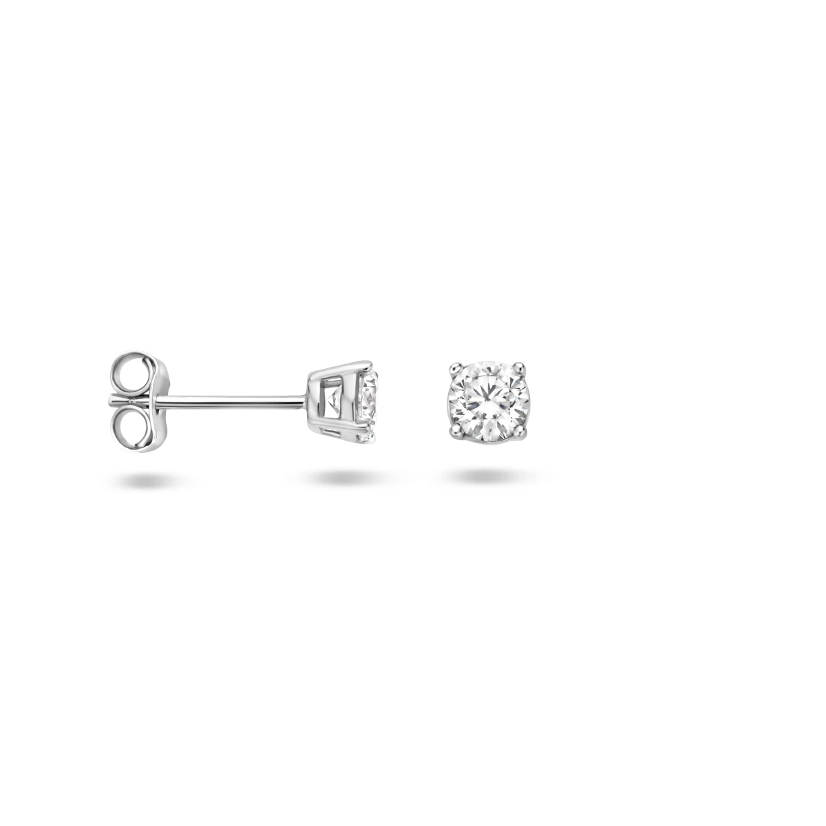 oorknoppen zirkonia zilver wit