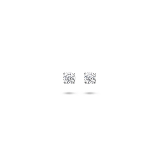 oorknoppen zirkonia zilver wit