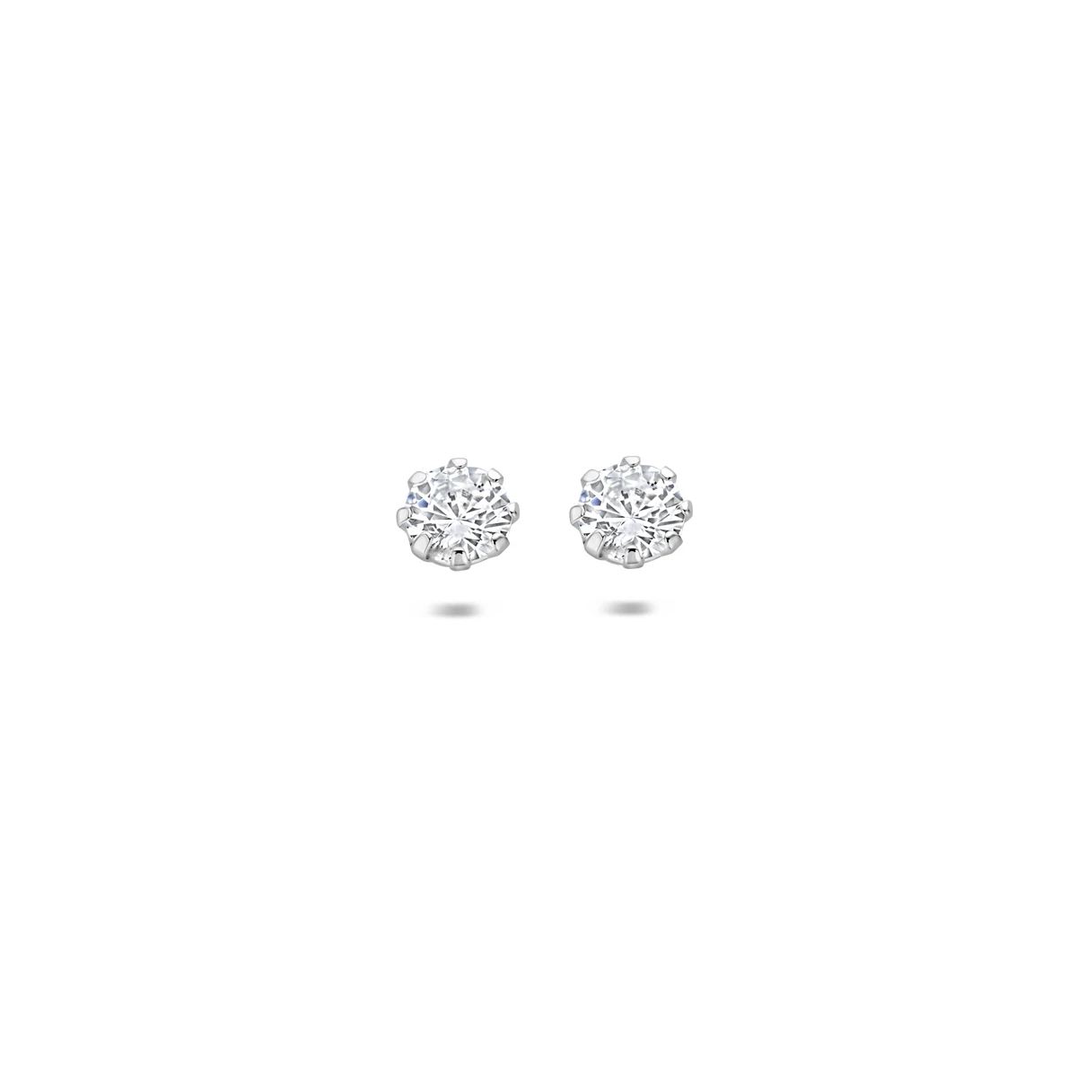 oorknoppen zirkonia zilver wit