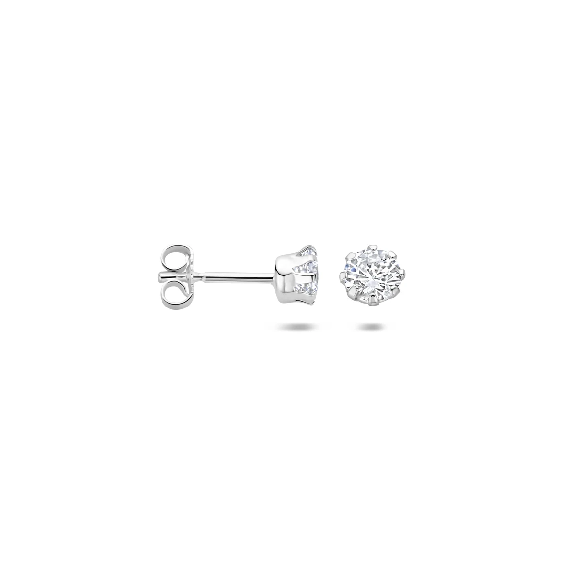 oorknoppen zirkonia zilver wit
