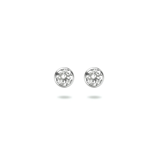 oorknoppen zirkonia zilver wit