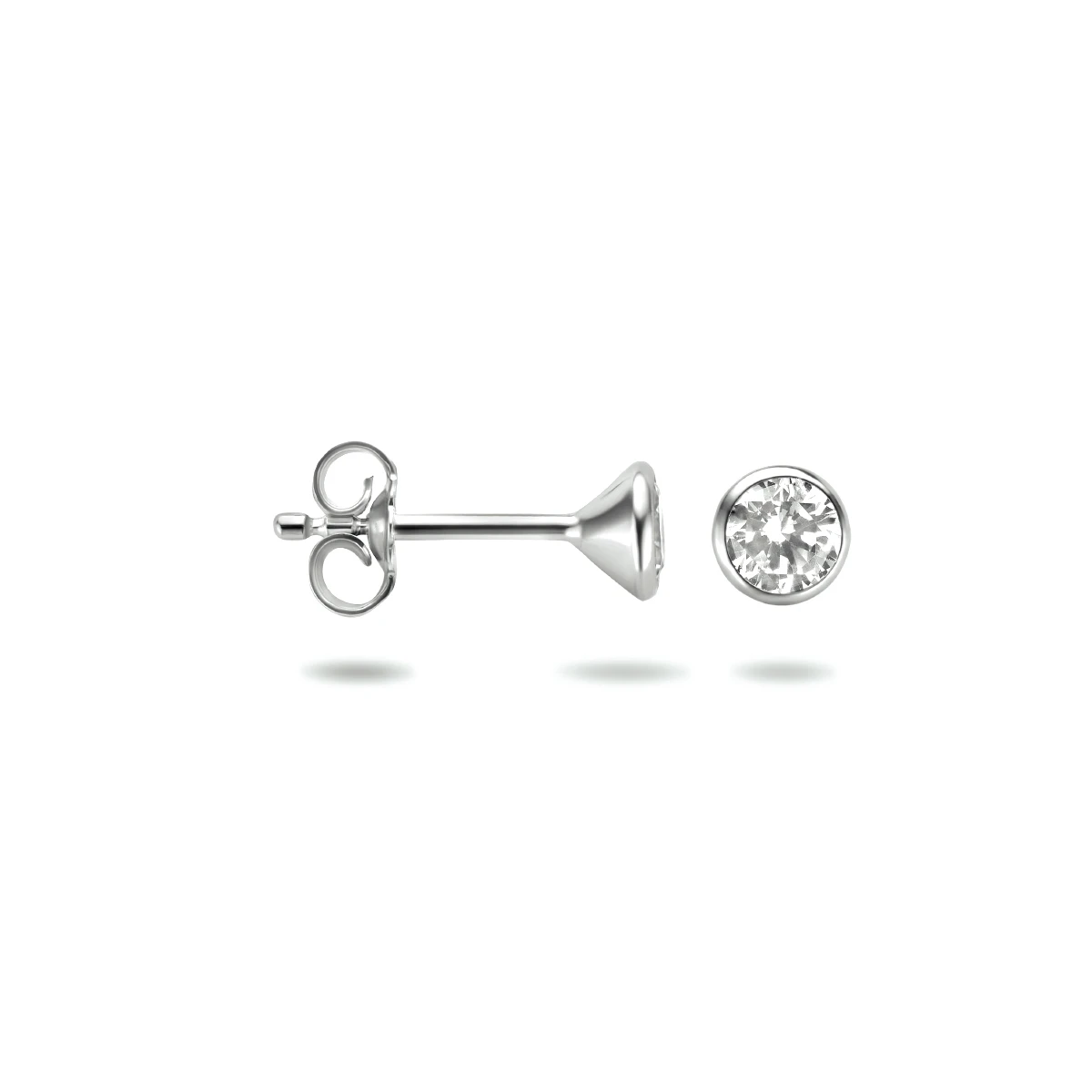 oorknoppen zirkonia zilver wit