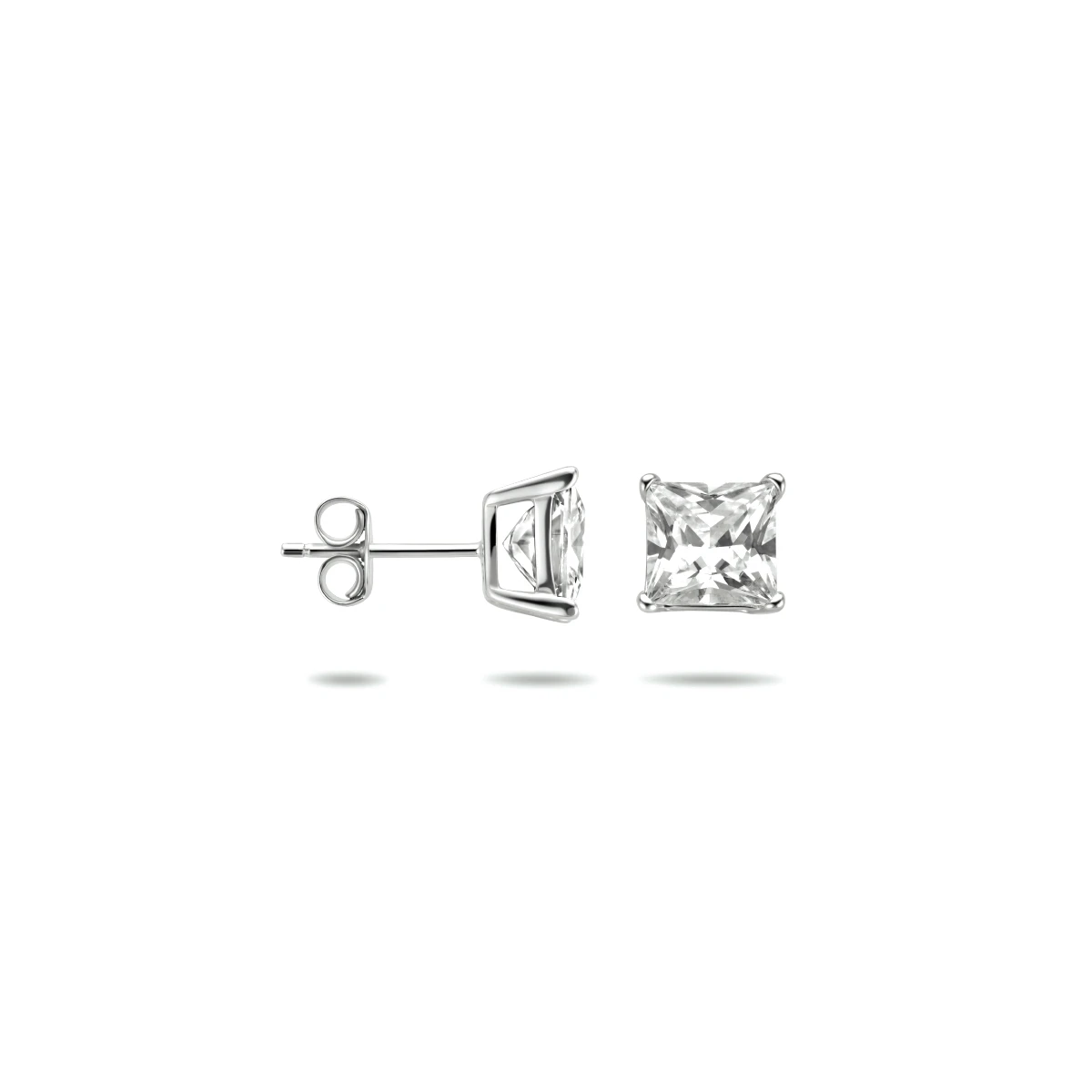 oorknoppen zirkonia zilver wit