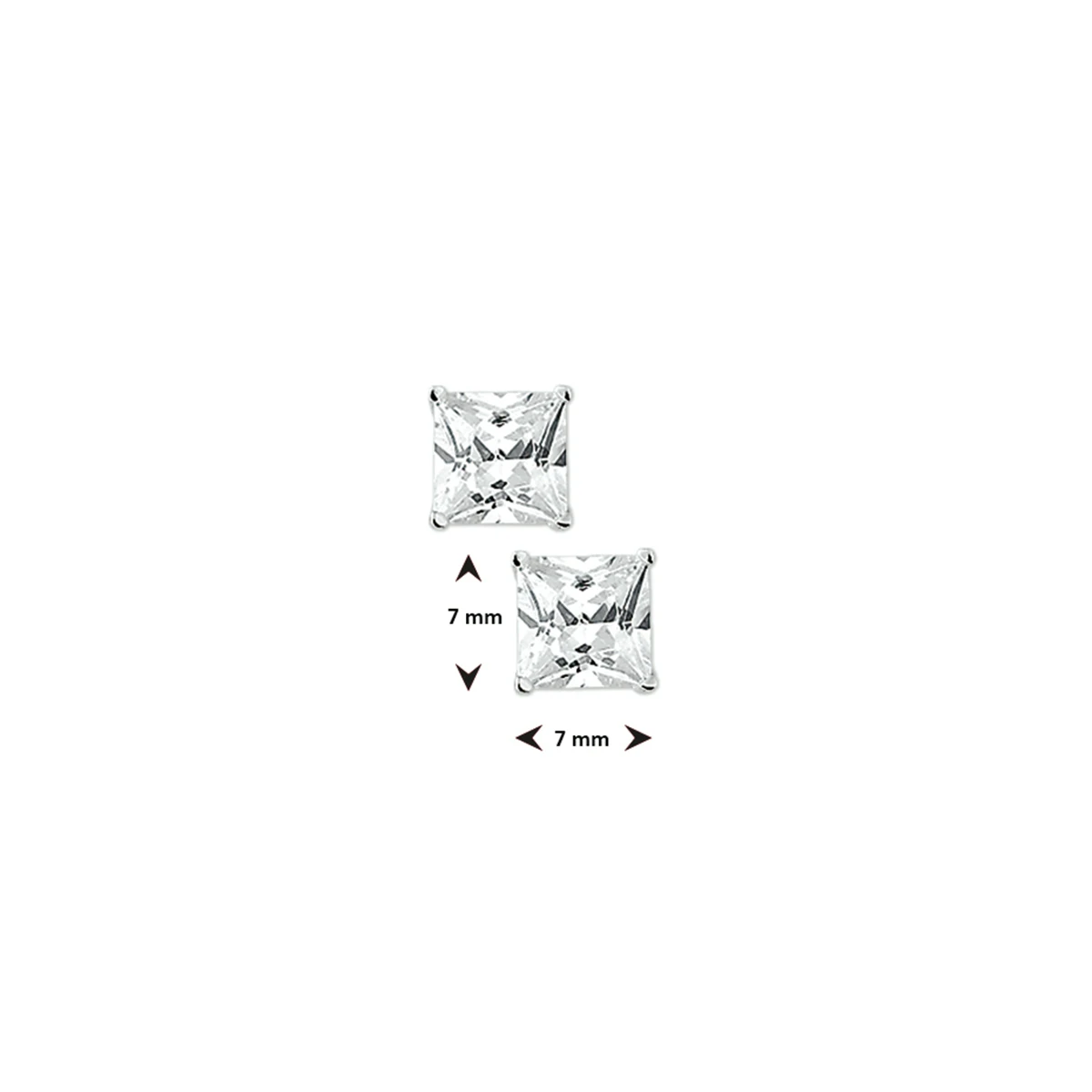 oorknoppen zirkonia zilver wit