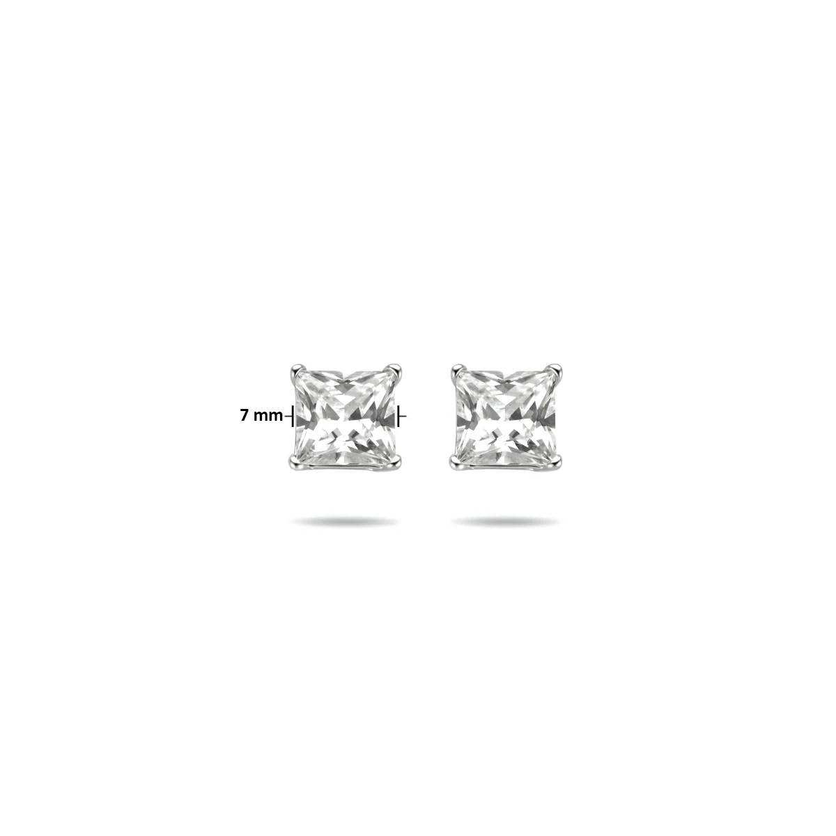 oorknoppen zirkonia zilver wit