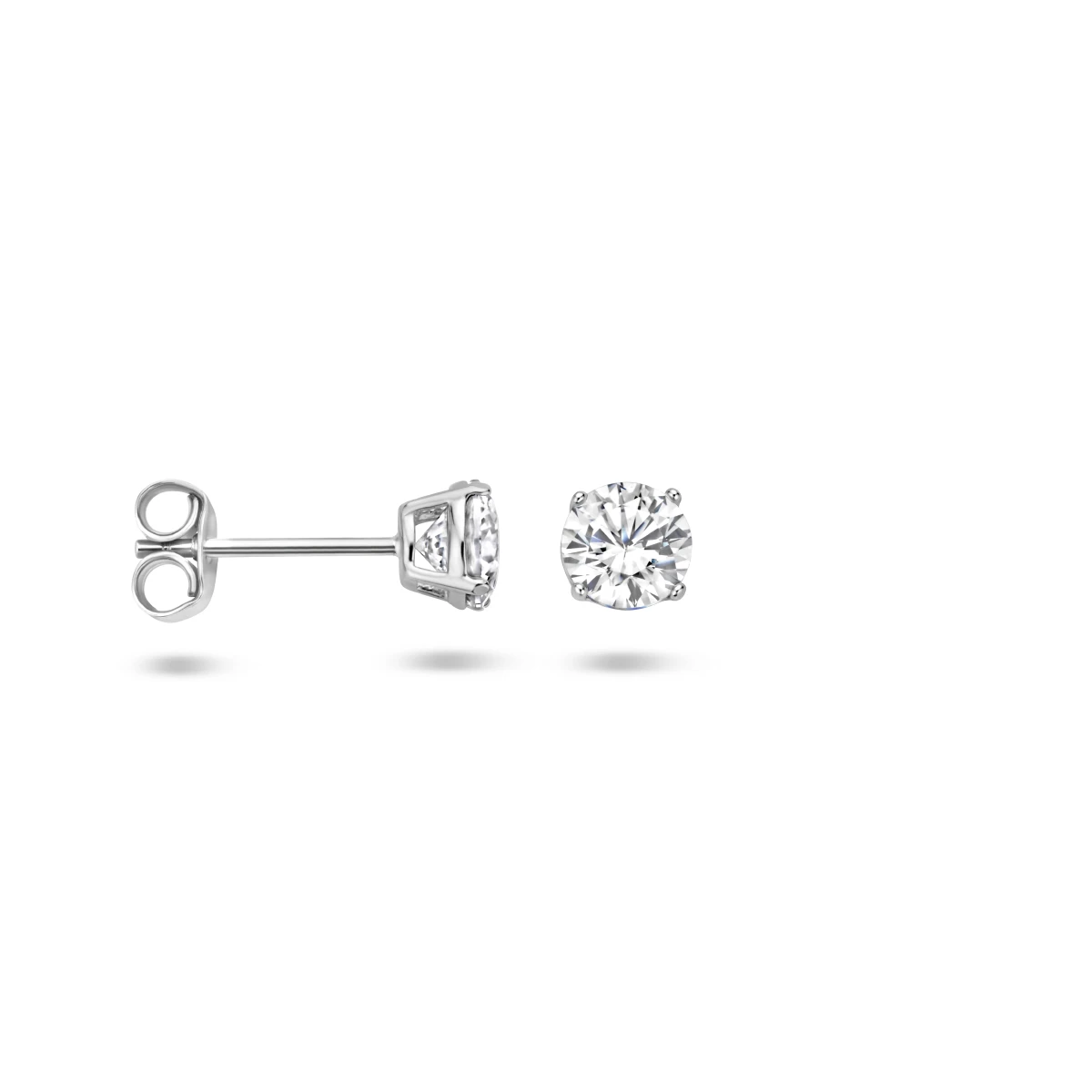 oorknoppen zirkonia zilver wit
