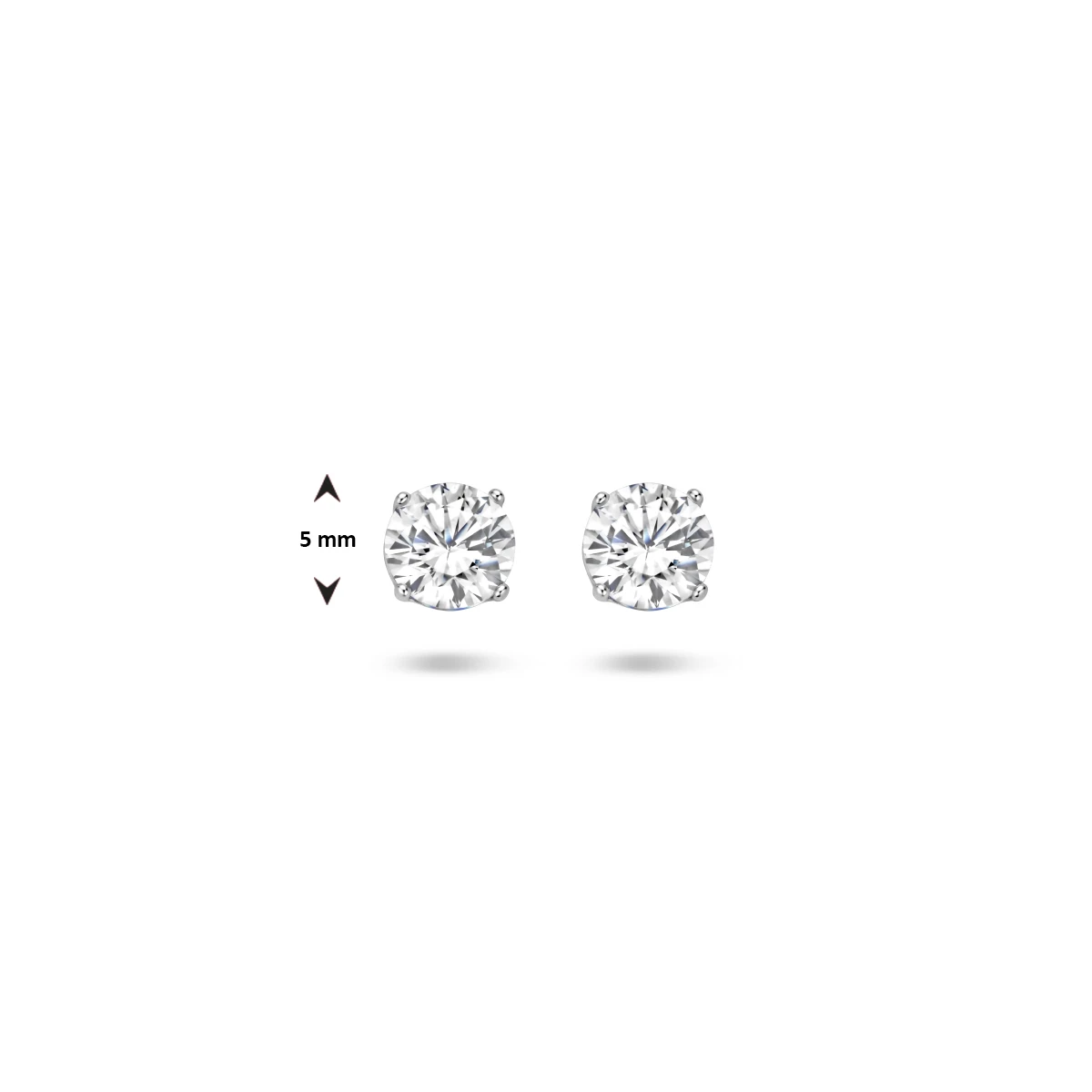 oorknoppen zirkonia zilver wit