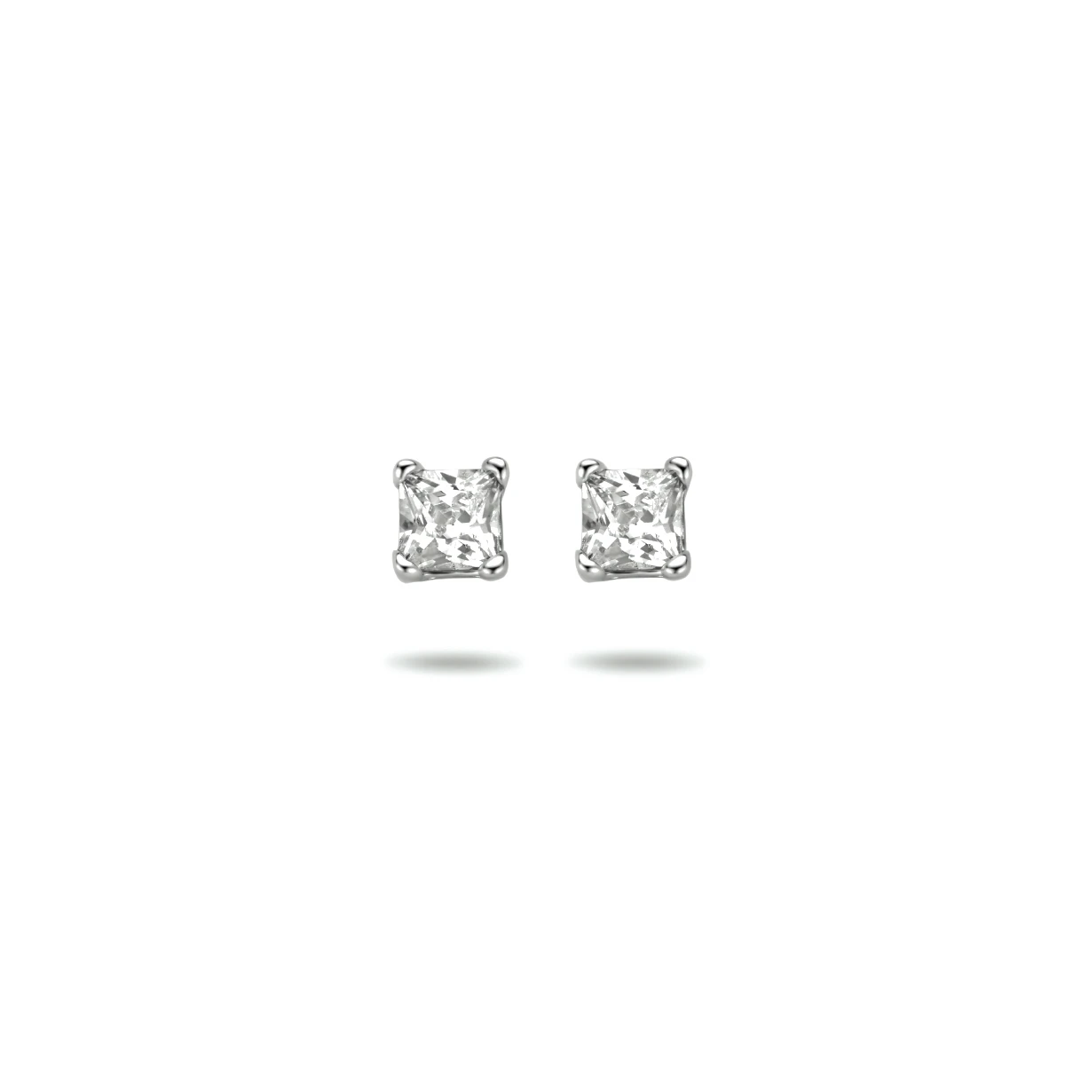 oorknoppen zirkonia zilver wit