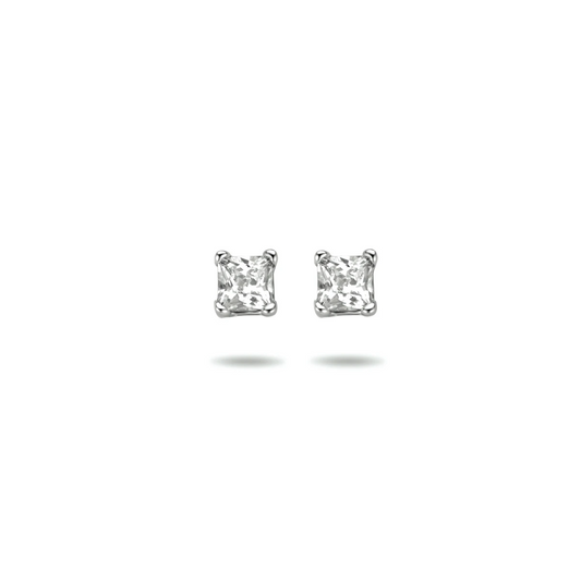 oorknoppen zirkonia zilver wit
