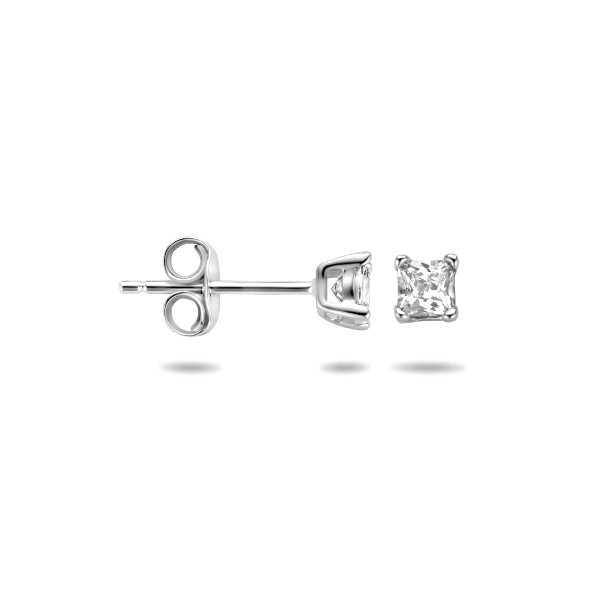 oorknoppen zirkonia zilver wit