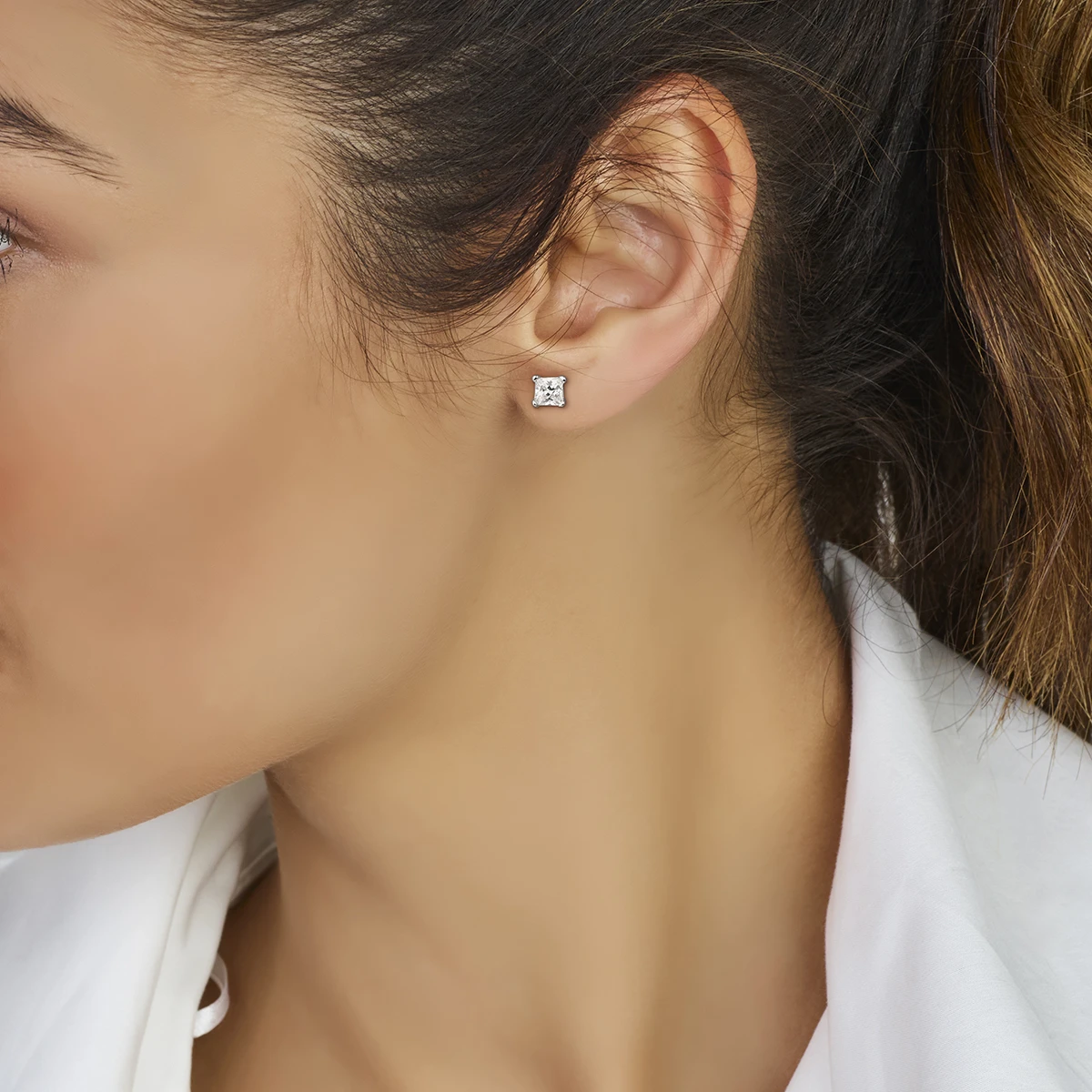 oorknoppen zirkonia zilver wit