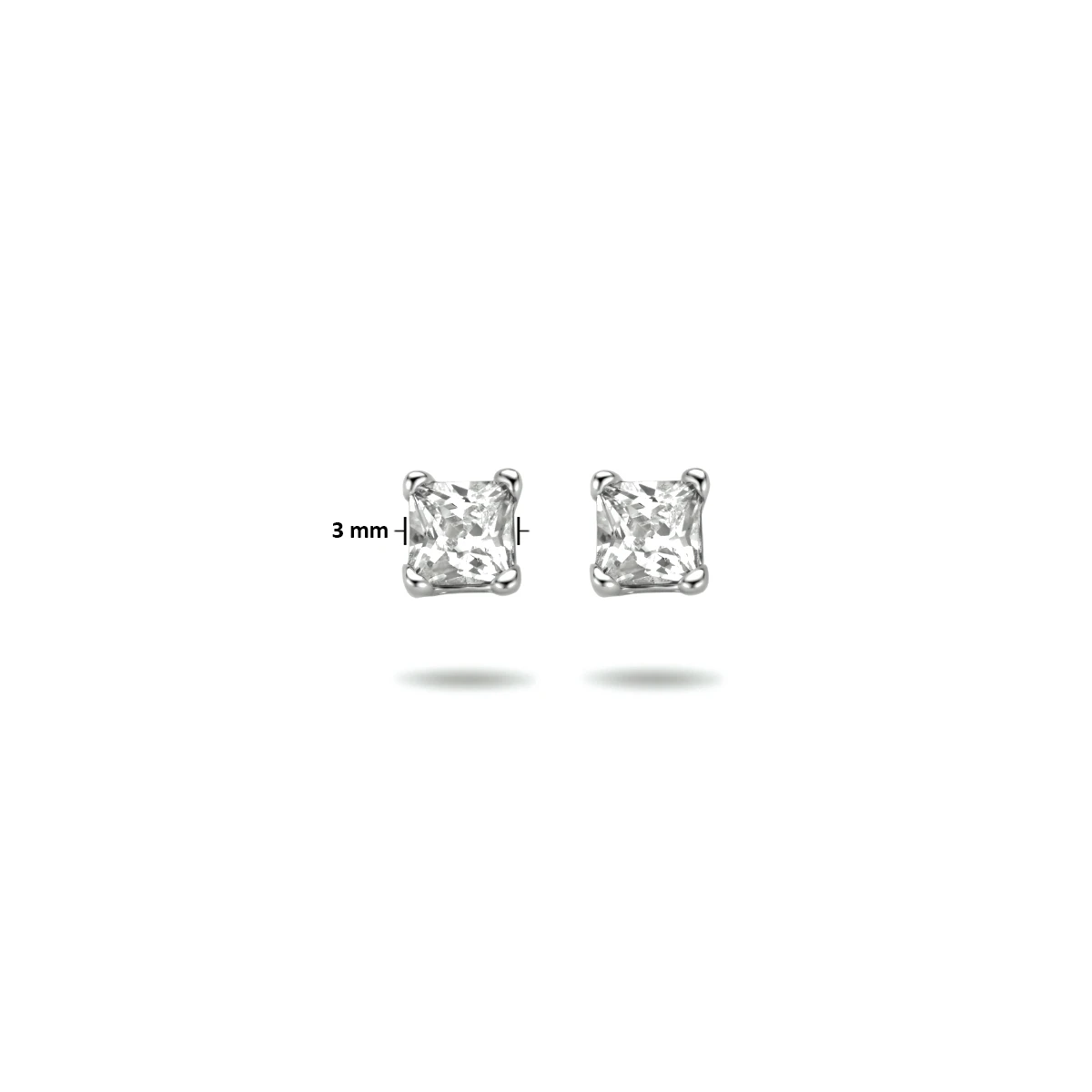 oorknoppen zirkonia zilver wit