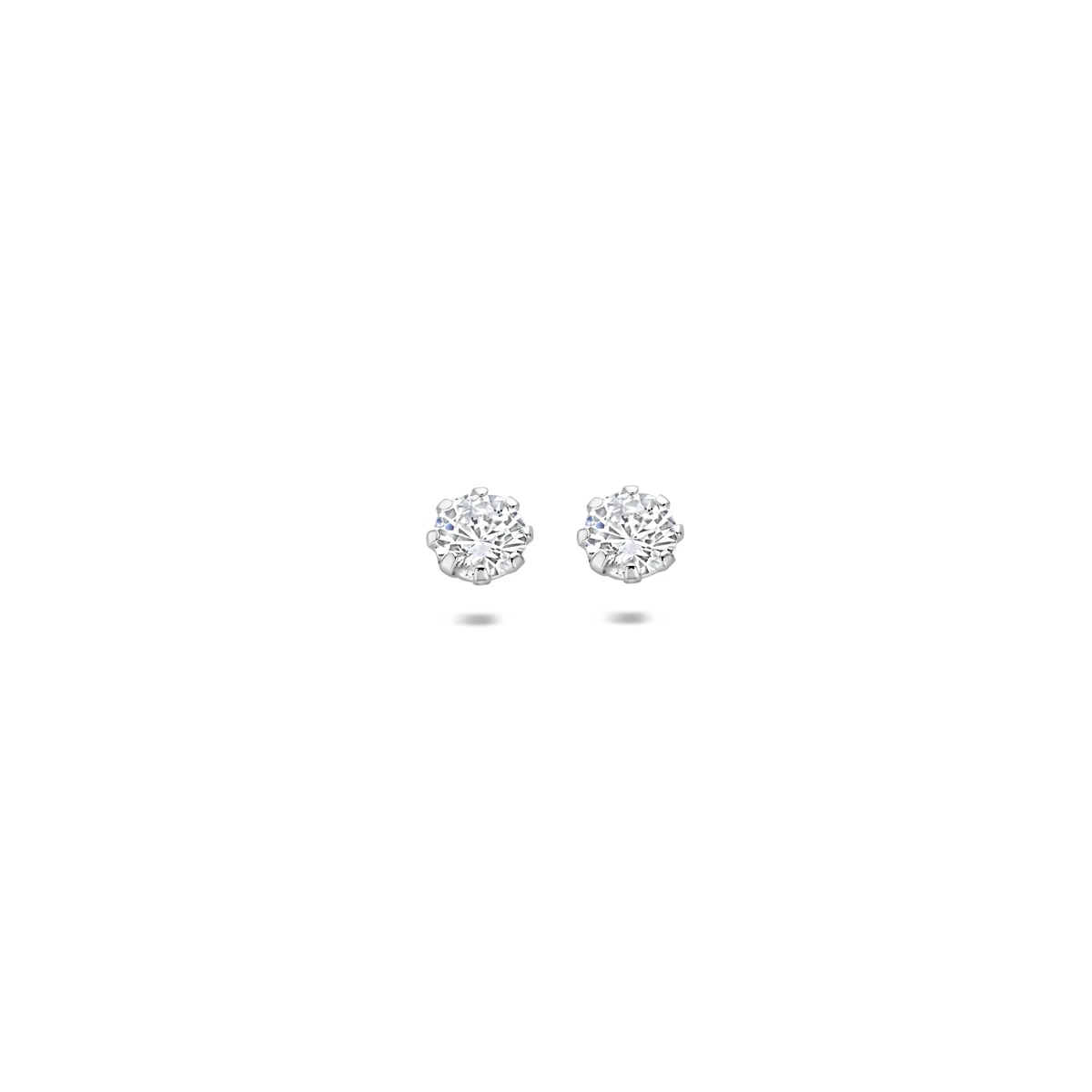 oorknoppen zirkonia zilver wit