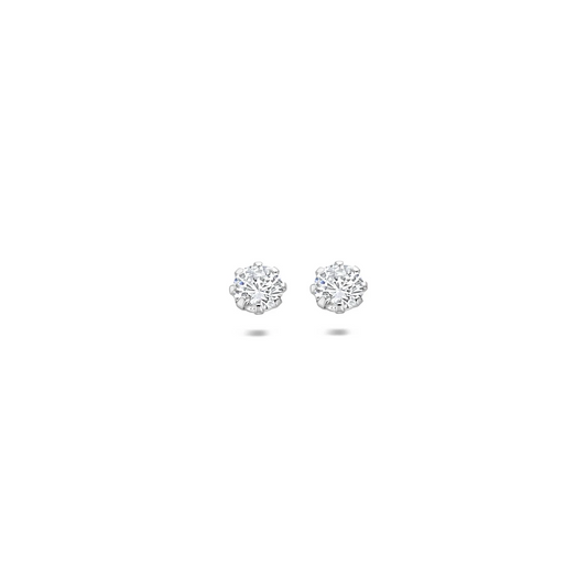 oorknoppen zirkonia zilver wit