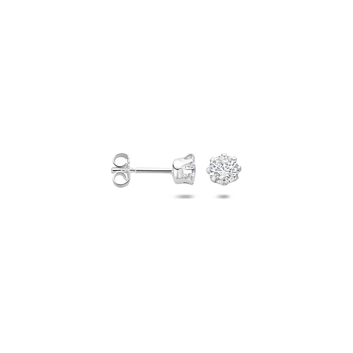 oorknoppen zirkonia zilver wit