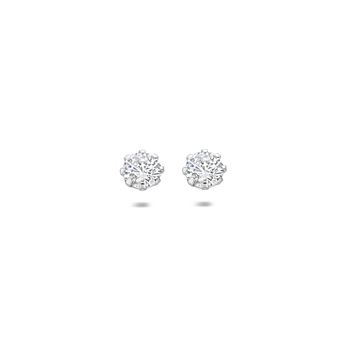 oorknoppen zirkonia zilver wit