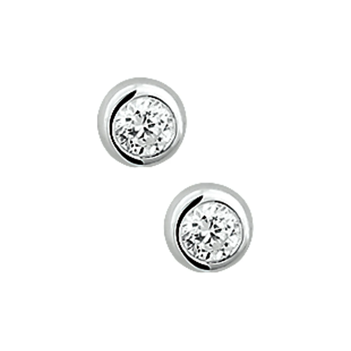 oorknoppen zirkonia zilver wit