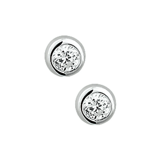 oorknoppen zirkonia zilver wit