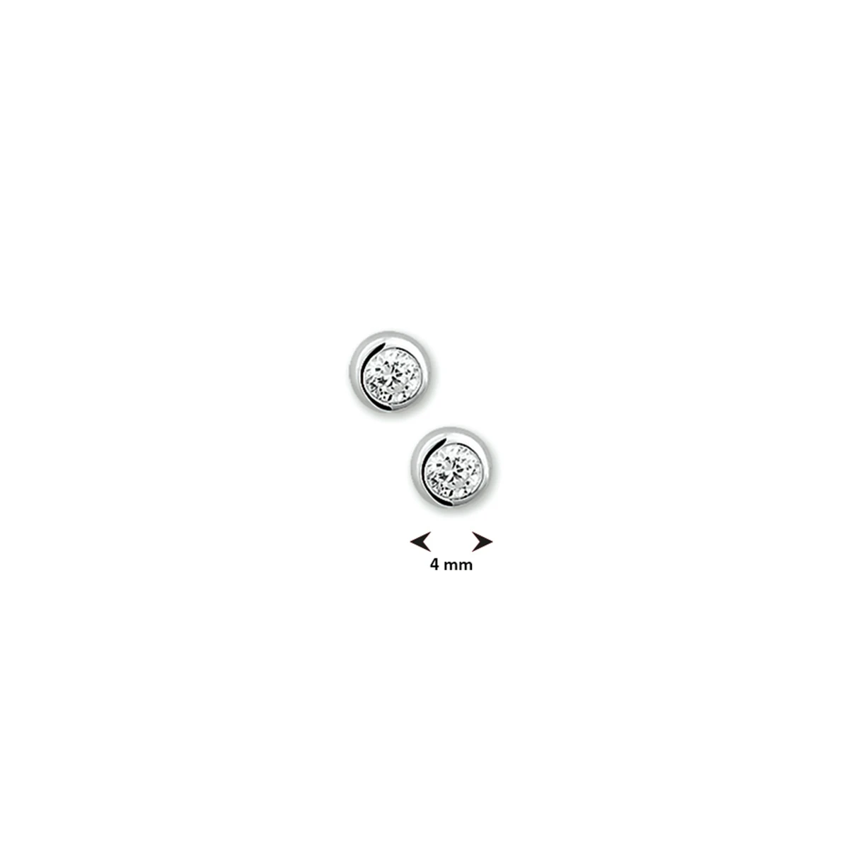 oorknoppen zirkonia zilver wit