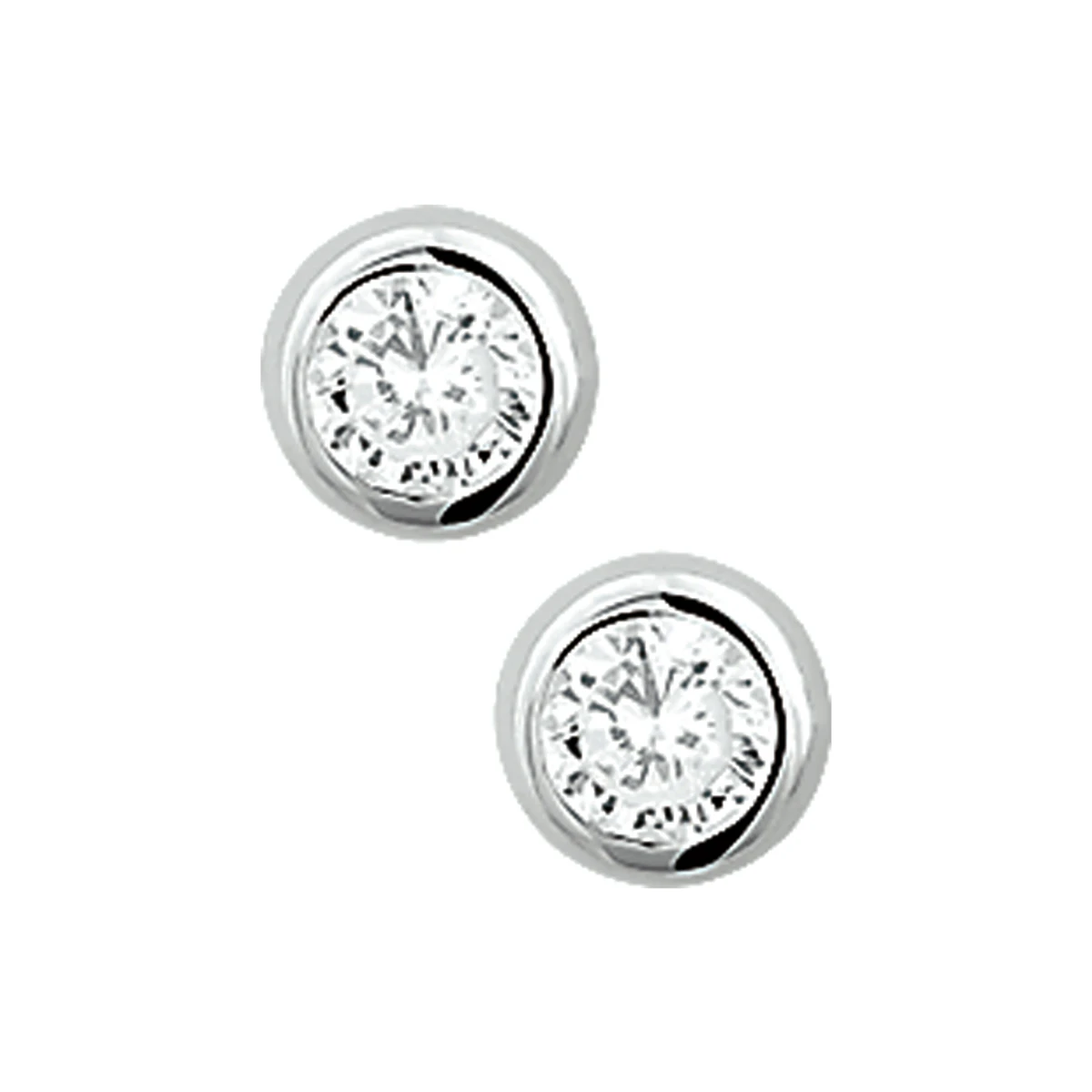 oorknoppen zirkonia zilver wit