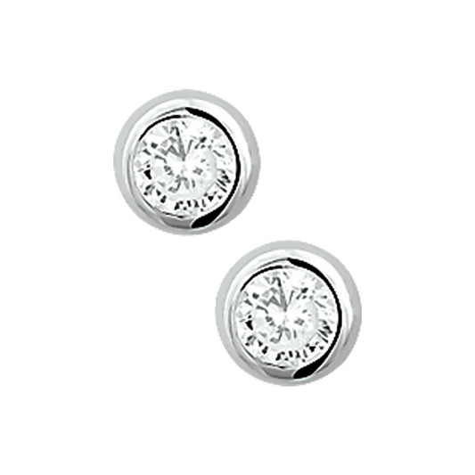 oorknoppen zirkonia zilver wit