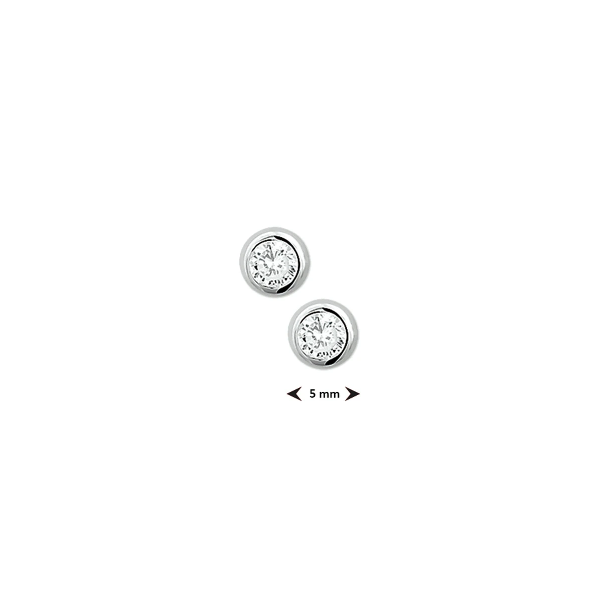 oorknoppen zirkonia zilver wit