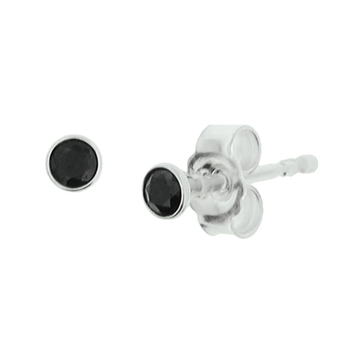 oorknoppen zwart zirkonia zilver wit