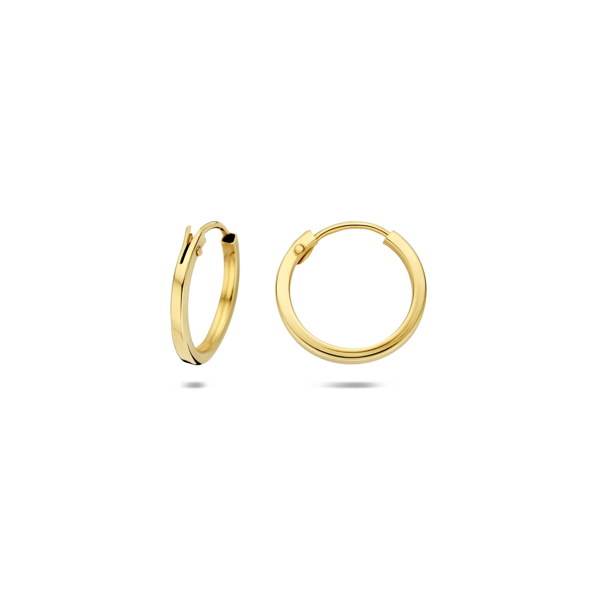 oorringen 1,1 mm vierkant 14K geelgoud