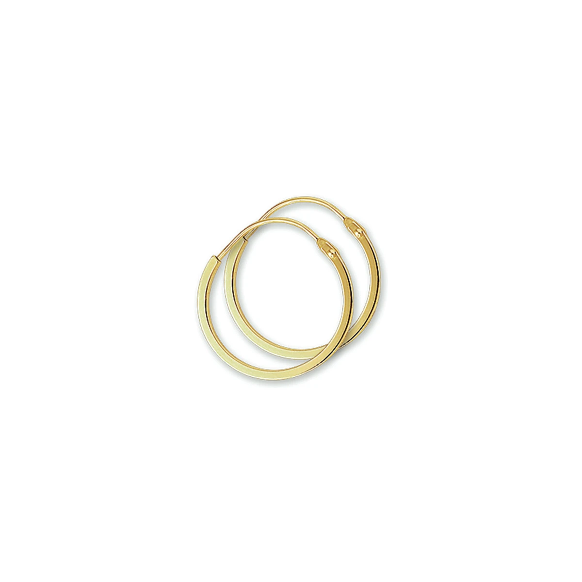 oorringen 1,1 mm vierkant 14K geelgoud