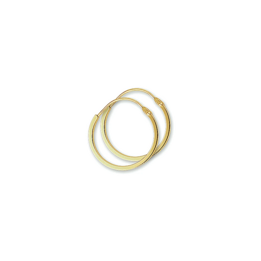 oorringen 1,1 mm vierkant 14K geelgoud